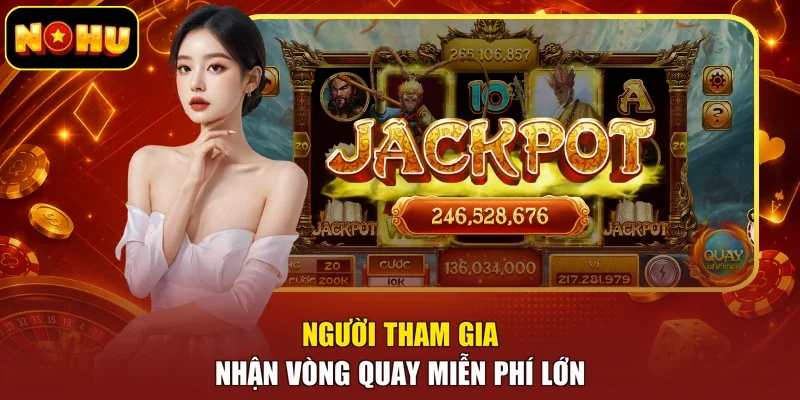 Người tham gia nhận vòng quay miễn phí lớn